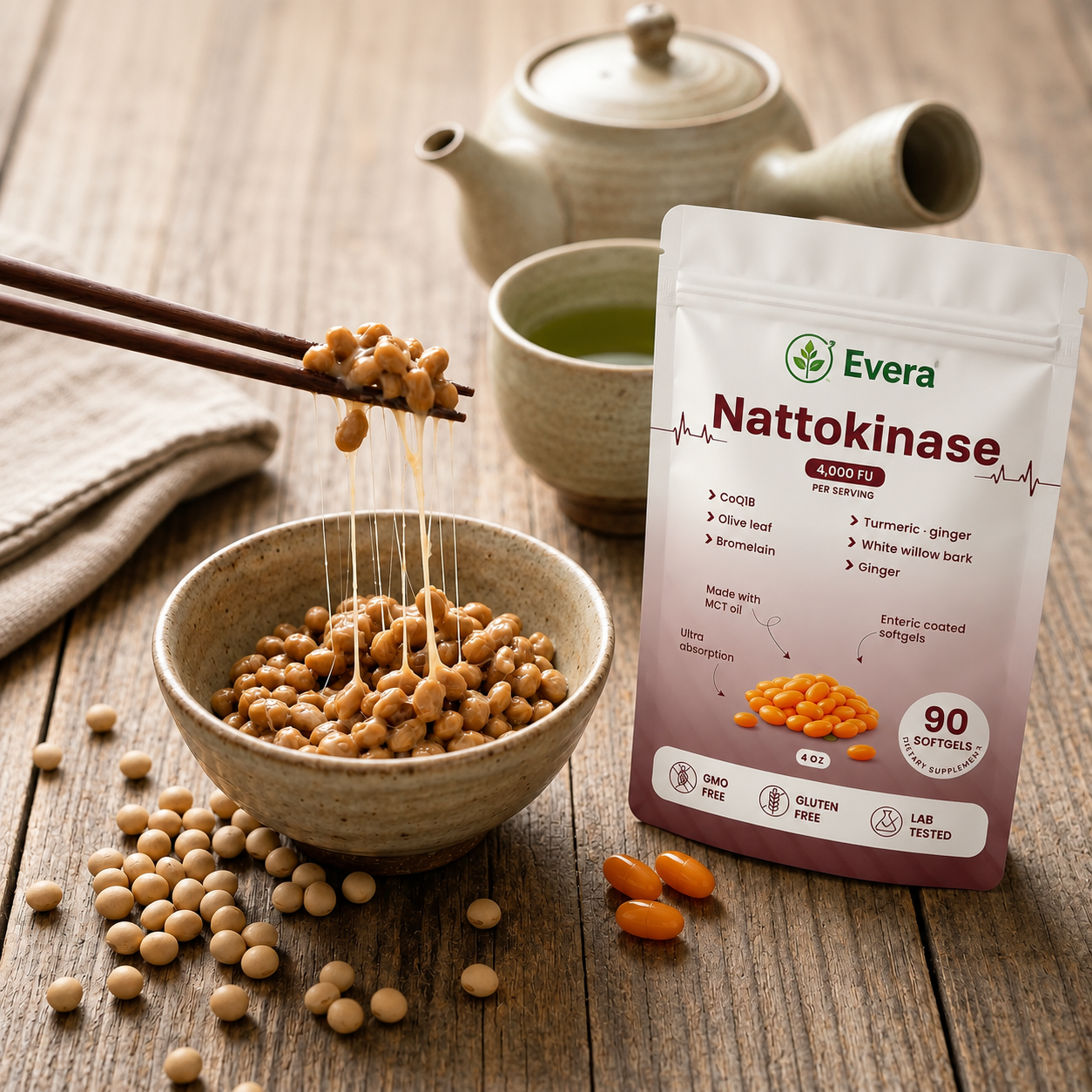 Nattokinase-4000 FU Enteric Coated Softgels |