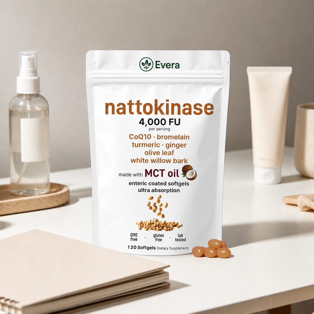 Nattokinase-4000 FU Enteric Coated Softgels |